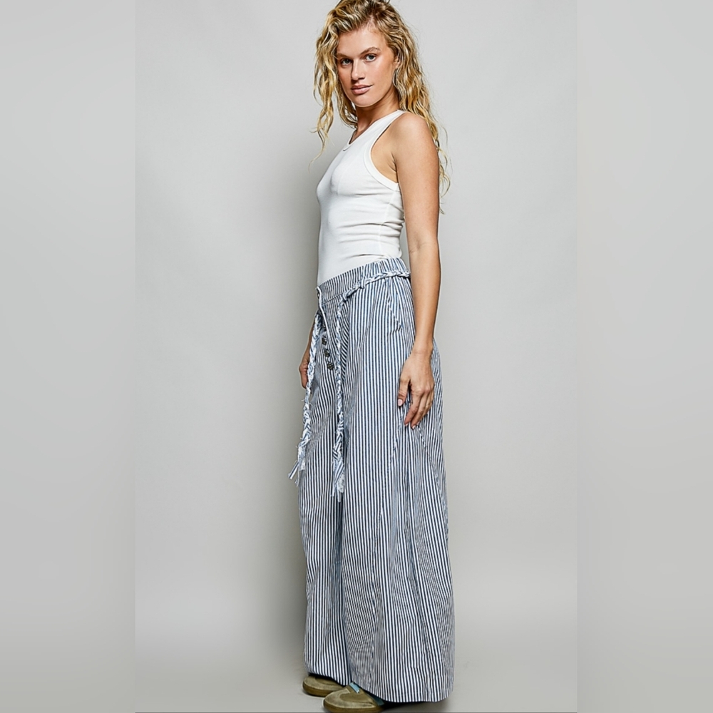 #1341 POL Coastal Stripe Wide-Leg Pants - Picture 5 of 6